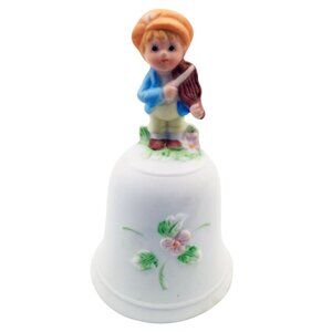Bell Homco Boy Plays Violin Vintage Collectible Porcelain Musician 4 Inches 1416
